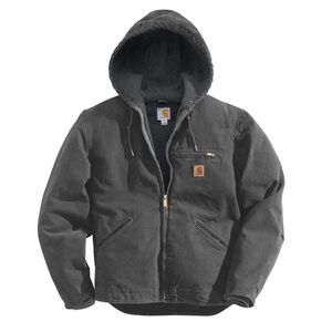 NWT Carhartt Men's Charcoal Hooded Sherpa Lined Jacket